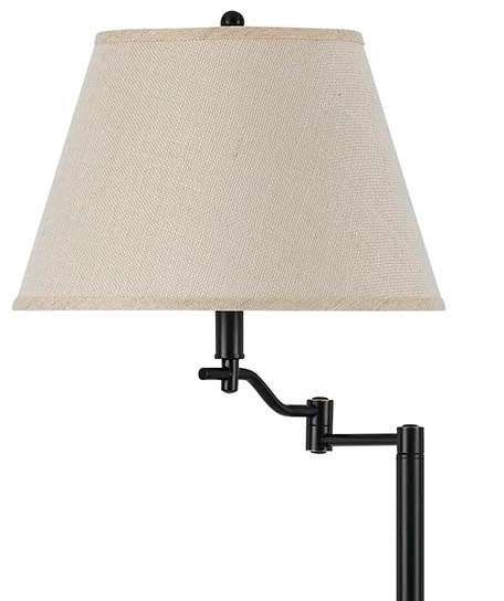 Cal® Lighting & Accessories Dana Beige/Dark Bronze Swing Arm Floor Lamp-1