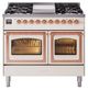Ilve® Nostalgie II Noblesse 40'' Antique White Pro Style Dual Fuel Range with Copper Trim-0
