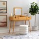 Linon Caprina Natural Cane Vanity Mirror-1