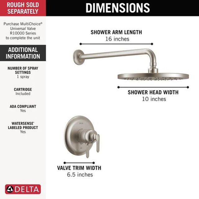 Delta Bonacci™ 17 Series Lumicoat® Stainless Shower Trim -3