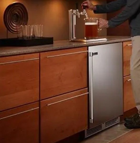 Perlick® Signature Series 5.2 Cu. Ft. Brown/Stainless Steel Beer Cooler/Kegerator-1