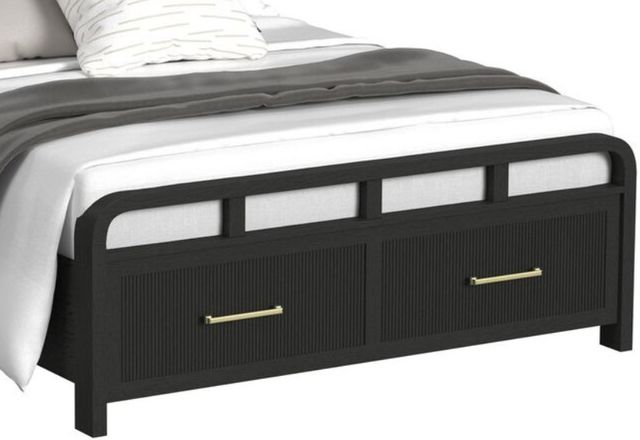 Elements International Ridgemont Black Youth Full Panel Storage Bed-1