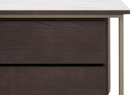 Natuzzi Editions Como Brown Ash Left Bedside Table-1