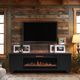 Legends Home Real Cozy Liberty Seal Skin Black 79" Fireplace Console-2