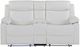 Global Furniture USA U6026 Blanch White Console Manual Reclining Loveseat with LED and Speaker-1
