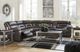 Signature Design by Ashley® Kincord 5-Piece Midnight Curved Power Reclining Sectional-2