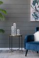 A & B Home Palisade White Large Glass Candle Holder-3