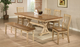 Winners Only® Quails Run Almond 84" Trestle Table with Butterfly Leaf and Wheat Base-0
