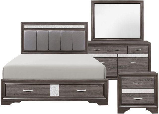 Homelegance® Luster Gray 4-Piece Queen Storage Platform Bedroom Set-0