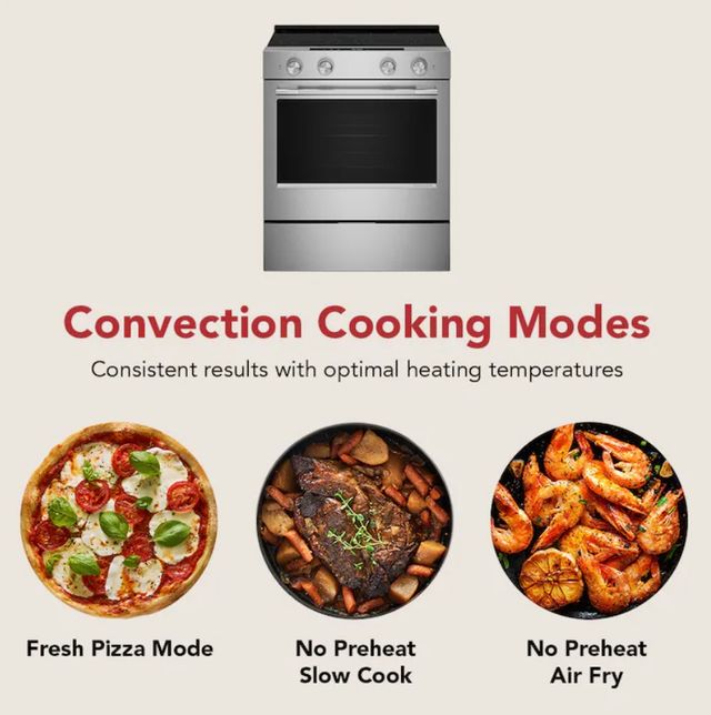KitchenAid® 30" PrintShield™ Stainless Slide-In Electric Range with Convection Cooking Modes-4