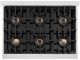 ZLINE Autograph Edition 36". 5.2 cu. ft. Dual Fuel Range with 6 Burner DuoPro™ Cooktop and Electric Convection Oven in Satin Stainless Steel and Champagne Bronze Accents -3