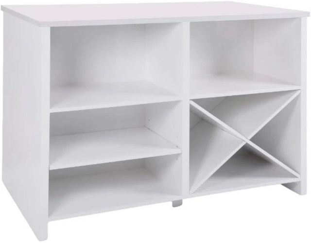 Decor-Rest® Furniture LTD Brooke High Gloss White Kitchen Island