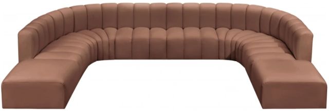 Meridian Furniture Arc 10-Piece Cognac Leather Sectional-1