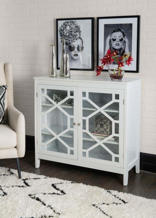 Linon Fetti White Large Cabinet-1