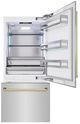 ZLINE Autograph Edition 36" 19.8 Cu. Ft. Stainless Steel Built In Bottom Freezer Refrigerator with Polished Gold Accents-1