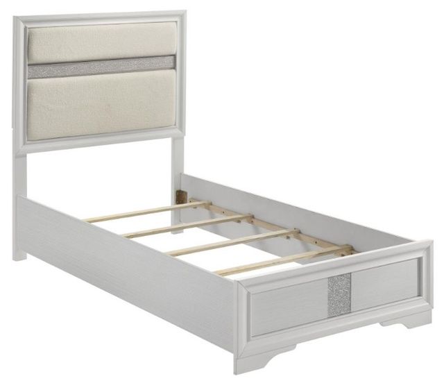 Coaster® Miranda White Twin Upholstered Panel Bed -1