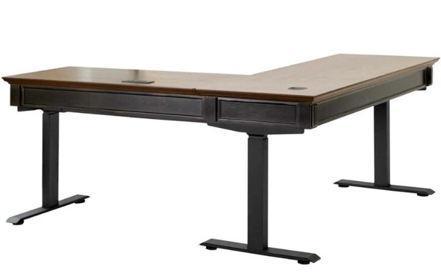 Martin Furniture Hartford Black/Brown L-Shape Electric Sit/Stand Desk-2