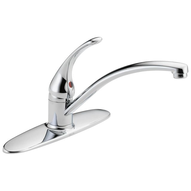Delta Foundations® Stainless Single Handle Kitchen Faucet -0