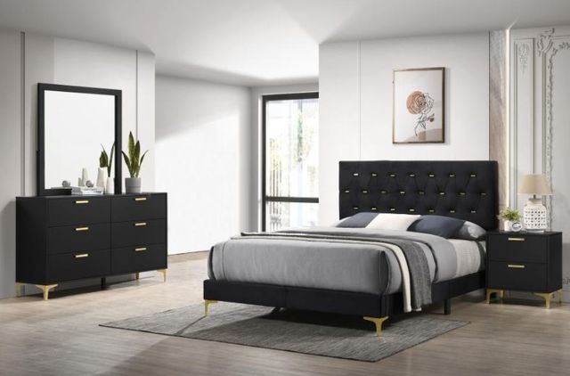Coaster® Kendall 4-Piece Black Queen Panel Bedroom Set-1