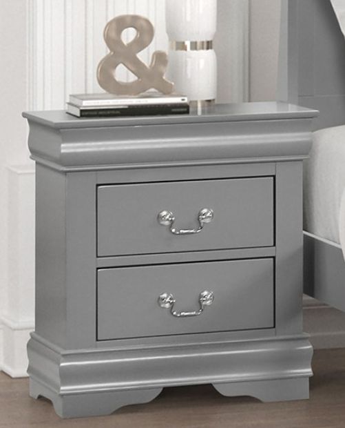 Furniture of America® Louis Philippe 4-Piece Gray Queen Bedroom Set-3