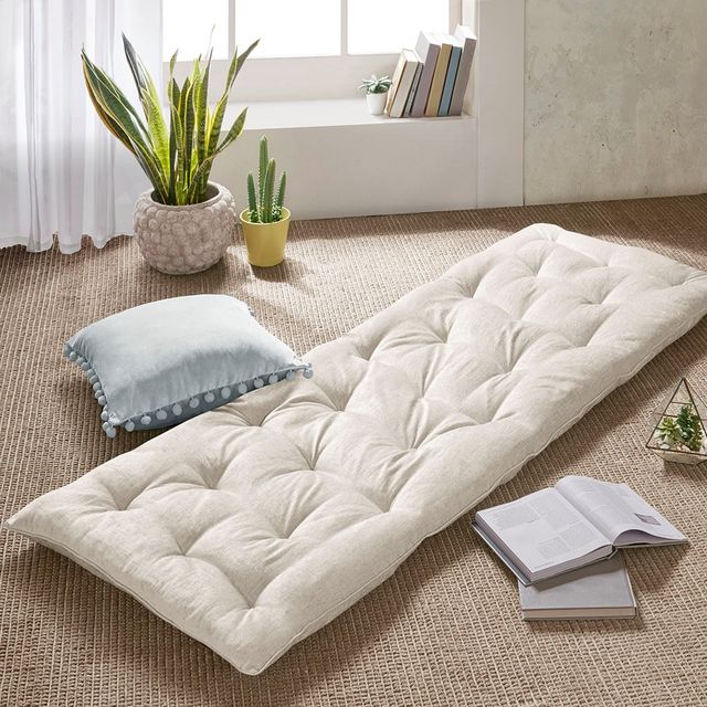 Olliix by Intelligent Design Edelia Ivory Polyester Chenille Lounge Floor Pillow Cushion-3