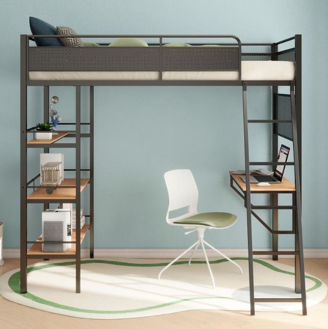 Coaster® Campus Matte Black Youth Twin Loft Bed-0