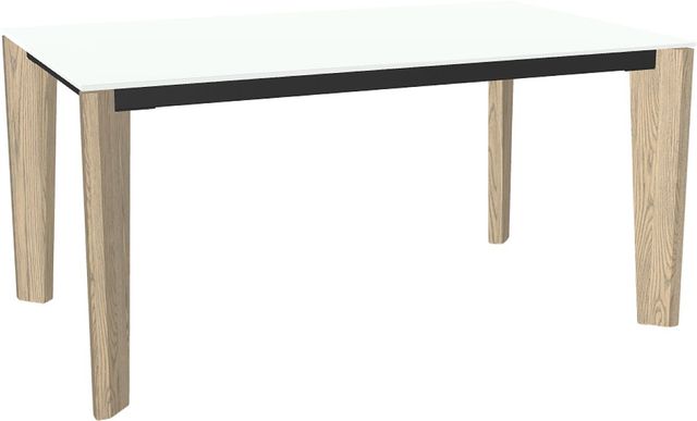 Amisco Customizable Fabiola 60" Rectangular Dining Table with 0.5" White Glass Top-0