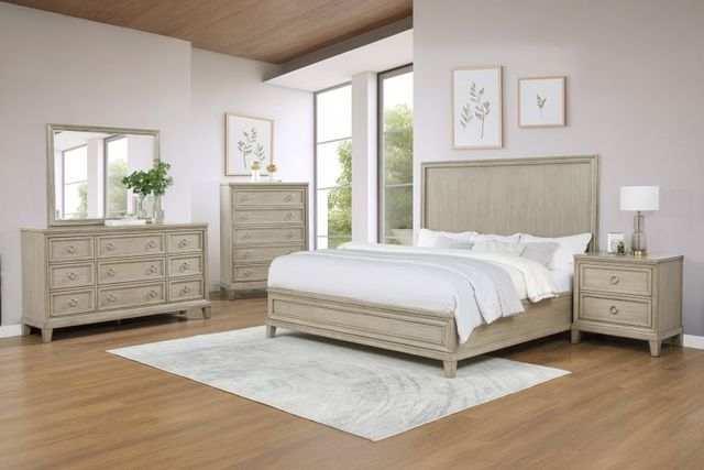 New Classic® Home Furnishings Wisteria 4-Piece Sandstones California King Panel Bedroom Set -1