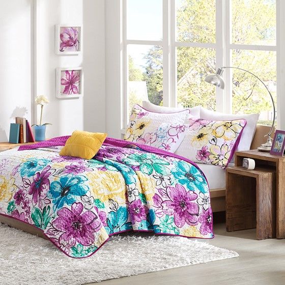 Olliix by Intelligent Design Olivia Blue Twin/Twin Extra Large Reversible Coverlet Set-0