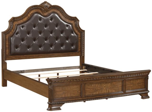 Homelegance® Bridgepoint Brown California King Upholstered Panel Bed-3