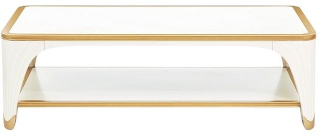 Michael Amini® La Terrazza Creamy Pearl Rectangular Cocktail Table-1