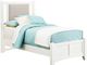 Vaughan-Bassett Bonanza Linen/White Twin Upholstered Panel Bed-0