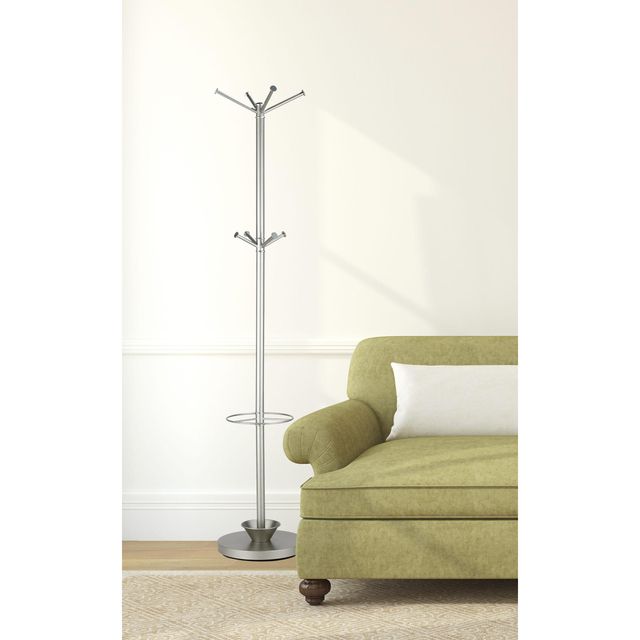 Adesso® Quatro Champagne Umbrella Stand/Coat Rack-1