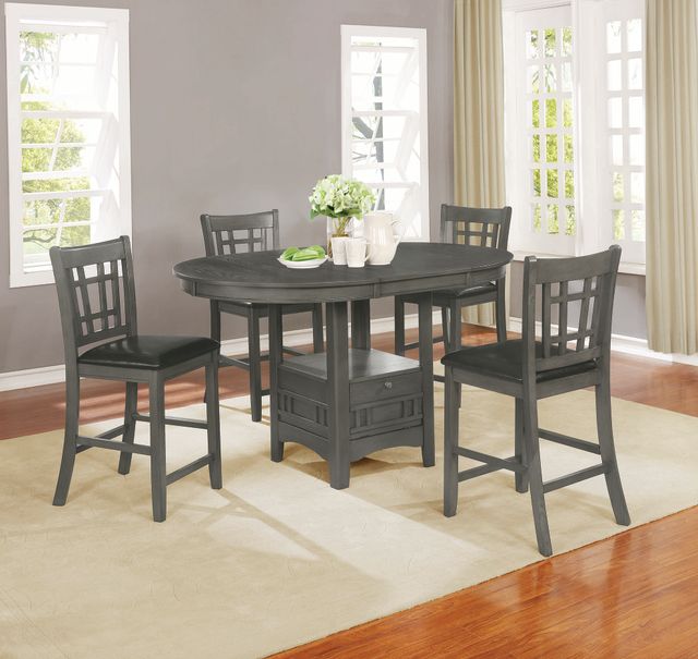 Coaster® Lavon 5-Piece Medium Grey Counter Height Dining Table Set-0
