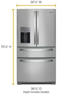 Whirlpool® 36" 26.0 Cu. Ft. Fingerprint Resistant Stainless Steel French Door Refrigerator-2