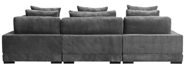 Moe's Home Collection Tumble Lounge 4-Piece Charcoal L-Shaped Modular Sectional and Ottoman-3