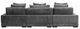 Moe's Home Collection Tumble Lounge 4-Piece Charcoal L-Shaped Modular Sectional and Ottoman-3