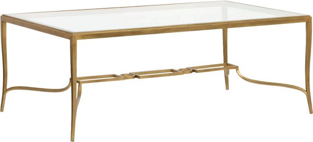 Magnussen Home® Lorena Burnished Brass Rectangular Cocktail Table-0