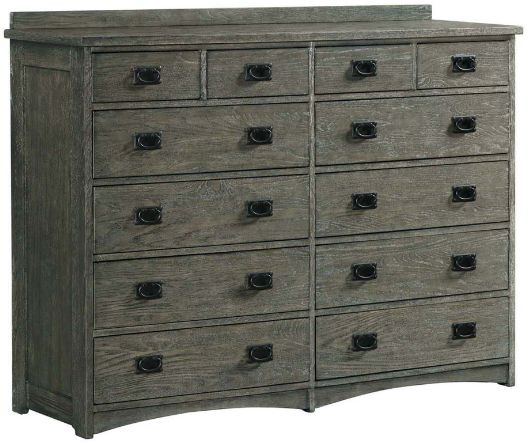 Intercon Oak Park Brushed Pewter 12-Drawer Dresser-0