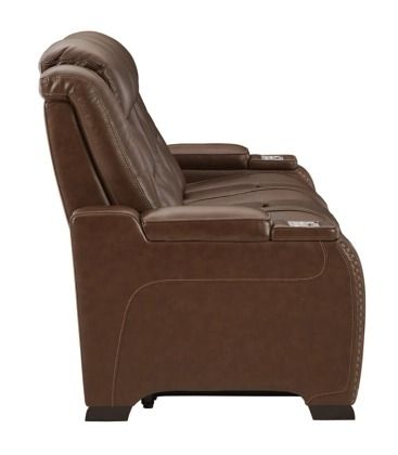Signature Design by Ashley® The Man-Den Mahogany Power Reclining Sofa-2