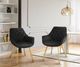 Mazin Furniture Ayami Black/Gold Dining Arm Chair -4