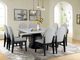Elements International Edison White Dining Table with Black Base-1
