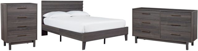 Signature Design by Ashley® Brymont 3-Piece Dark Gray Full Platform Bed Set-0