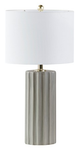 Olliix by Martha Stewart Glendale 27" Grey Ceramic Ribbed Table Lamp-0