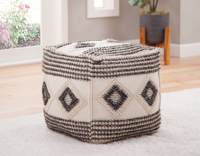 Steve Silver Co. Dalia Beige/Brown Pouf-2