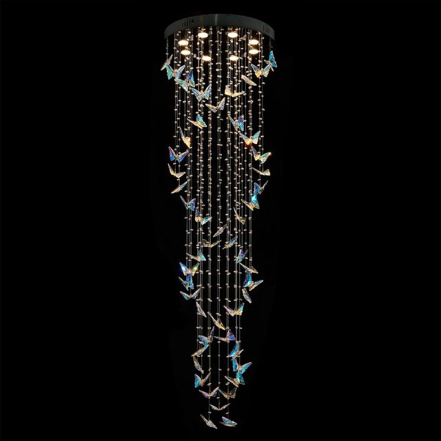 Michael Amini® Butterfly Dance Chrome Chandelier-1
