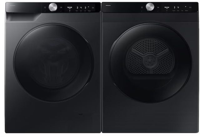 Samsung 6000 Series Black Front Load Washer & Electric Dryer Laundry Pair-0