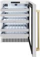 ZLINE Autograph Edition Touchstone 4.8 Cu. Ft. Satin Stainless Steel Wine Cooler with Glass Door and Champagne Bronze Handle-1