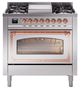 Ilve® Nostalgie II Noblesse 36'' Stainless Steel Pro Style Dual Fuel Range with Copper Trim-0