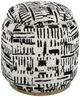 Uttermost® Dialogue Black/White Poof Ottoman-0